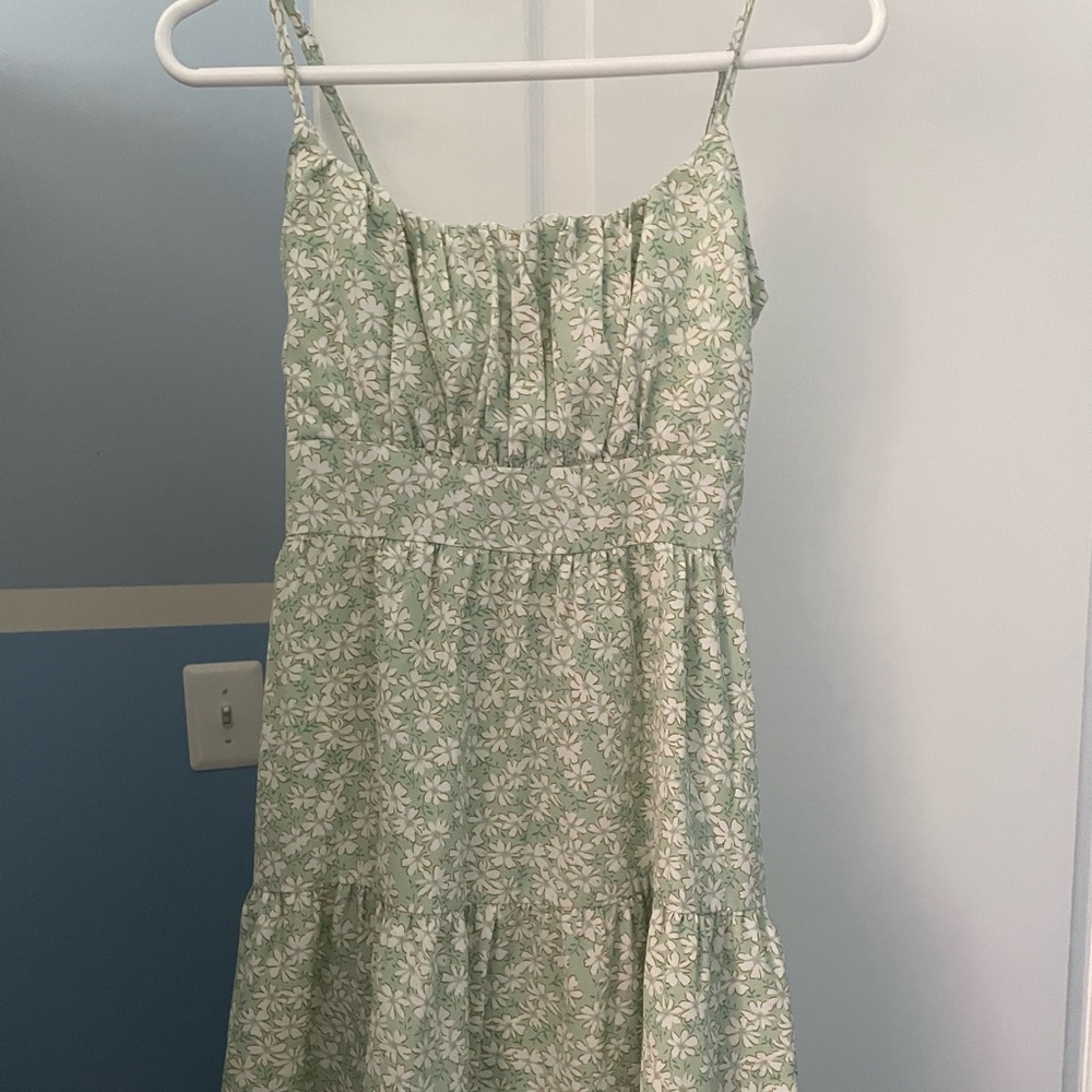 SHEIN Green Floral Dress